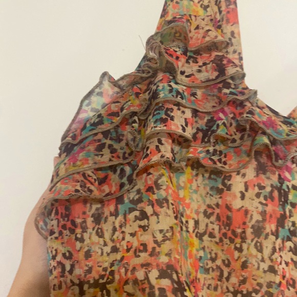 Multi colour flow above knee dress - Picture 2 of 3